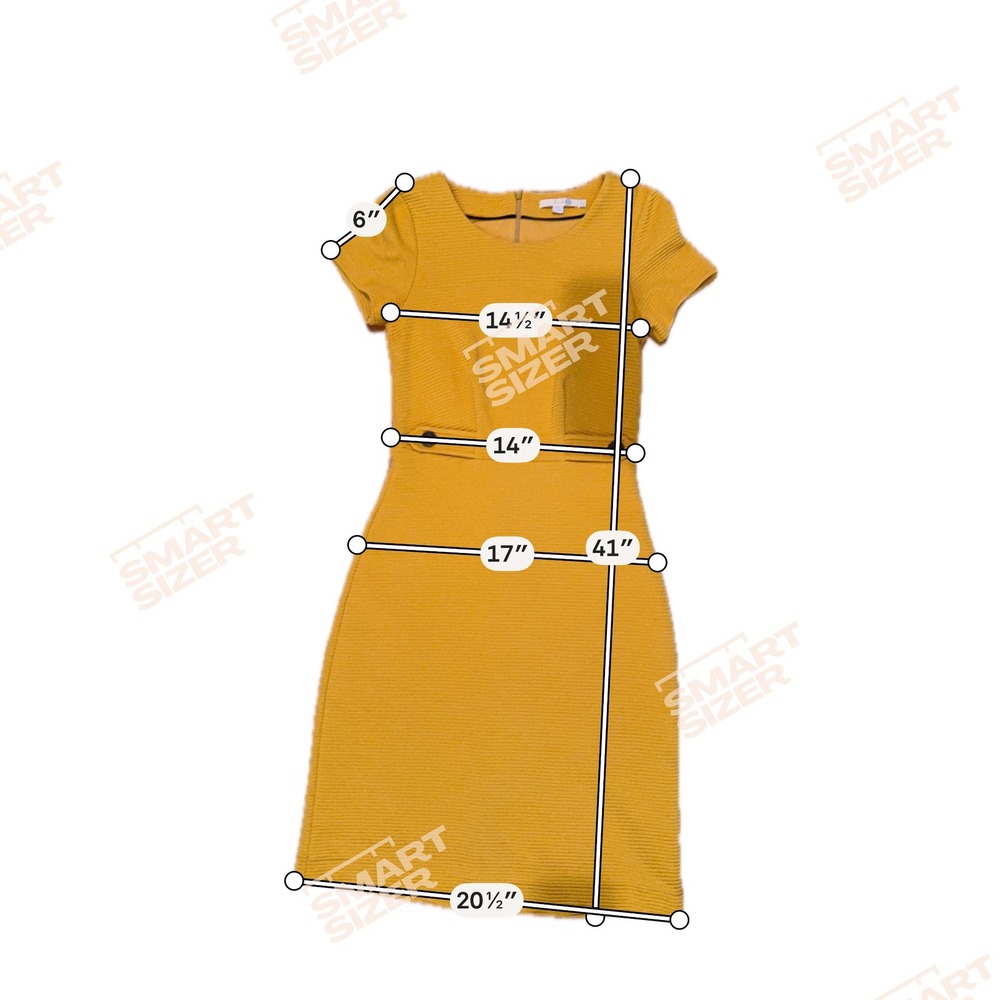 Boden Sheath Dress Women Size 4L Mustard Yellow Ribbed Short Sleeve Textured - Picture 7 of 7